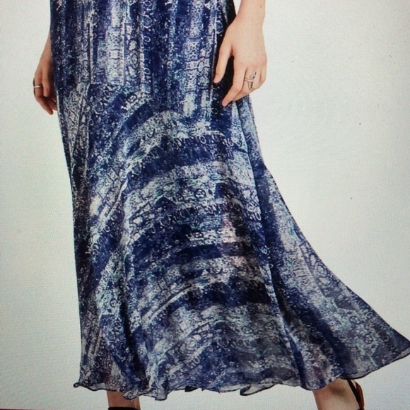 Lucky Brand blue boho maxi skirt - Picture 1 of 13